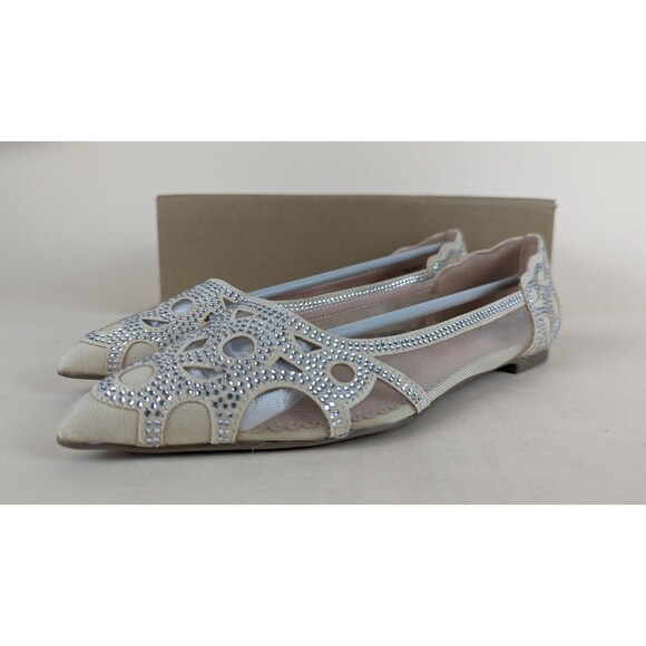 Journee Collection Batavia Flats Women 8.5 Nude Rhinestone Pointed Toe Shoes NWT - Picture 3 of 10